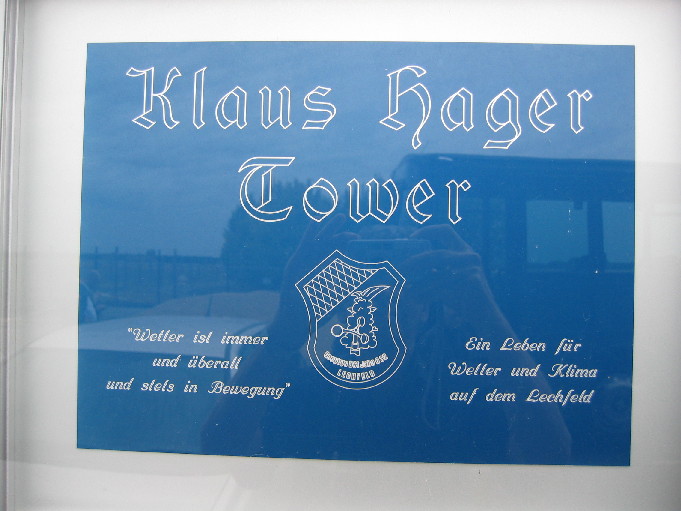 Tafel am Eingang zum
alten Tower