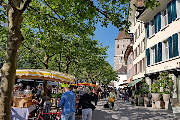 Am Samstagsmarkt in Aarau