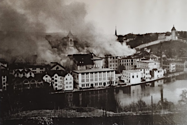 Schaffhausen nach der Bombardierung 1944