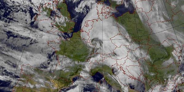 Orkan Lothar am 26. Dezember 1999 um 10:30 Uhr UTC, Eumetsat