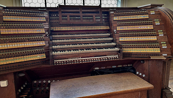 Das alte Manual der Orgel des Klosters Engelberg